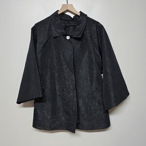 HEYDARI TEXTURE CRINKLED ARTSY LAGENLOOK COLLARED SWING POCKET LUX JACKET OS USA